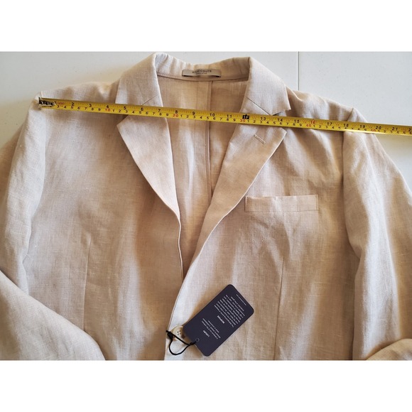 STUDIOSUITS Men's Beige Linen Blazer NWT Sport Coat Jacket Size 44 Short - Picture 9 of 12